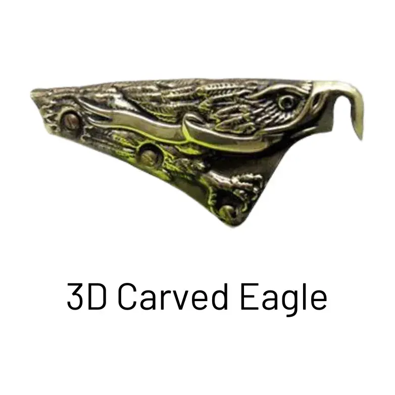 3D Carved Eagle front holder for a custom steel firefighter helmet by Torched Steel