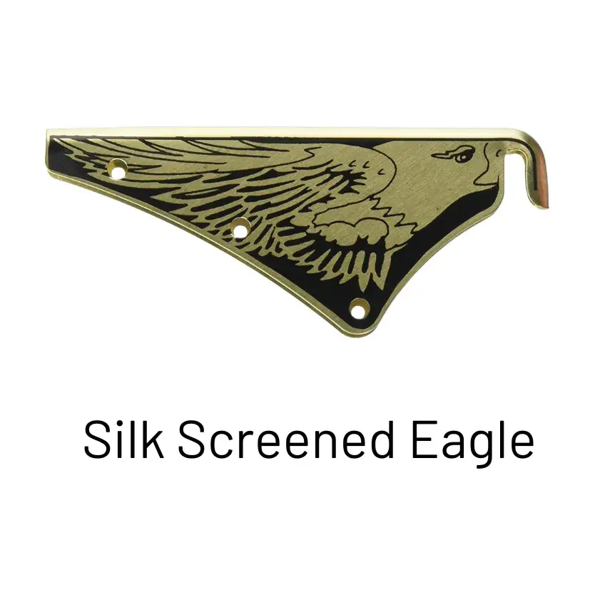 Silk Screened Eagle front holder for a custom steel firefighter helmet by Torched Steel