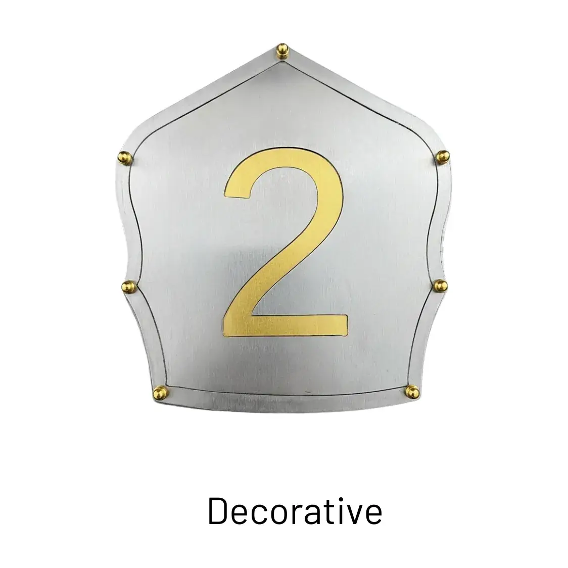 Decorative shield style for a custom steel firefighter helmet by Torched Steel