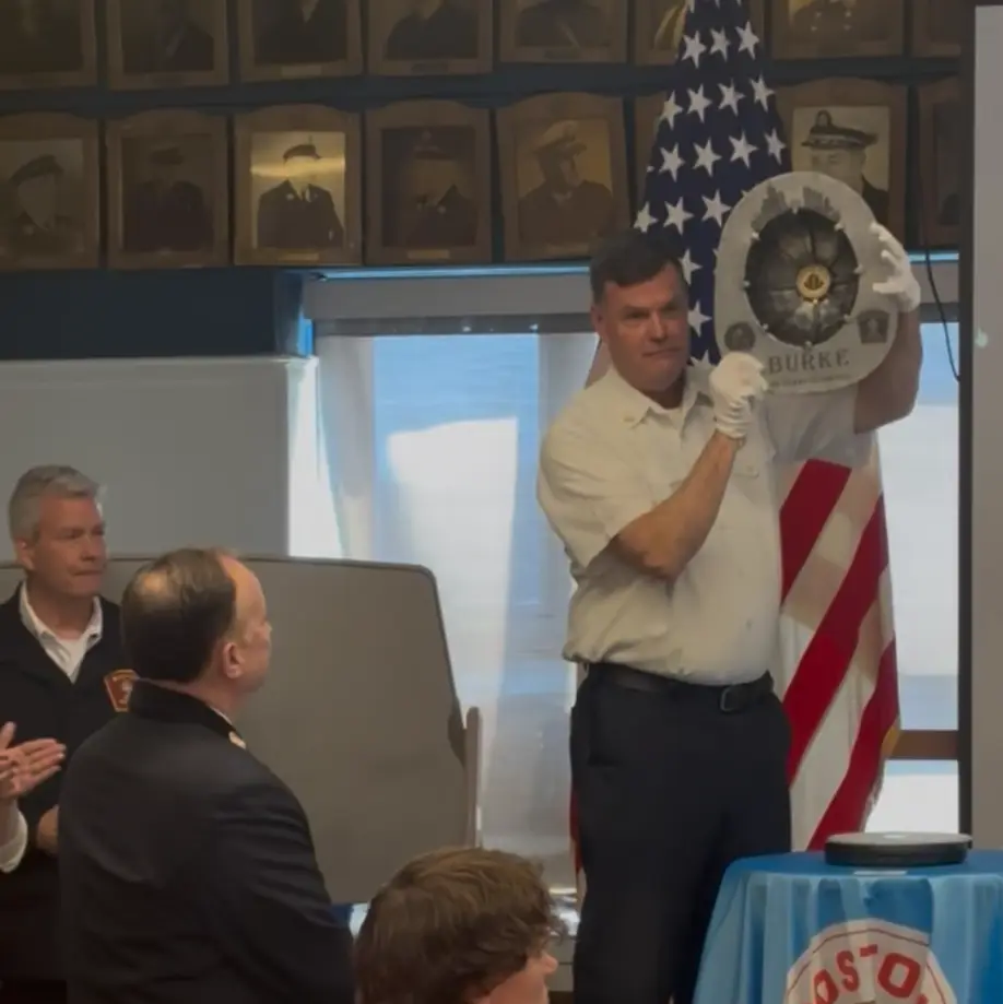 Commissioner Burke (Ret) with their Torched Steel helmet